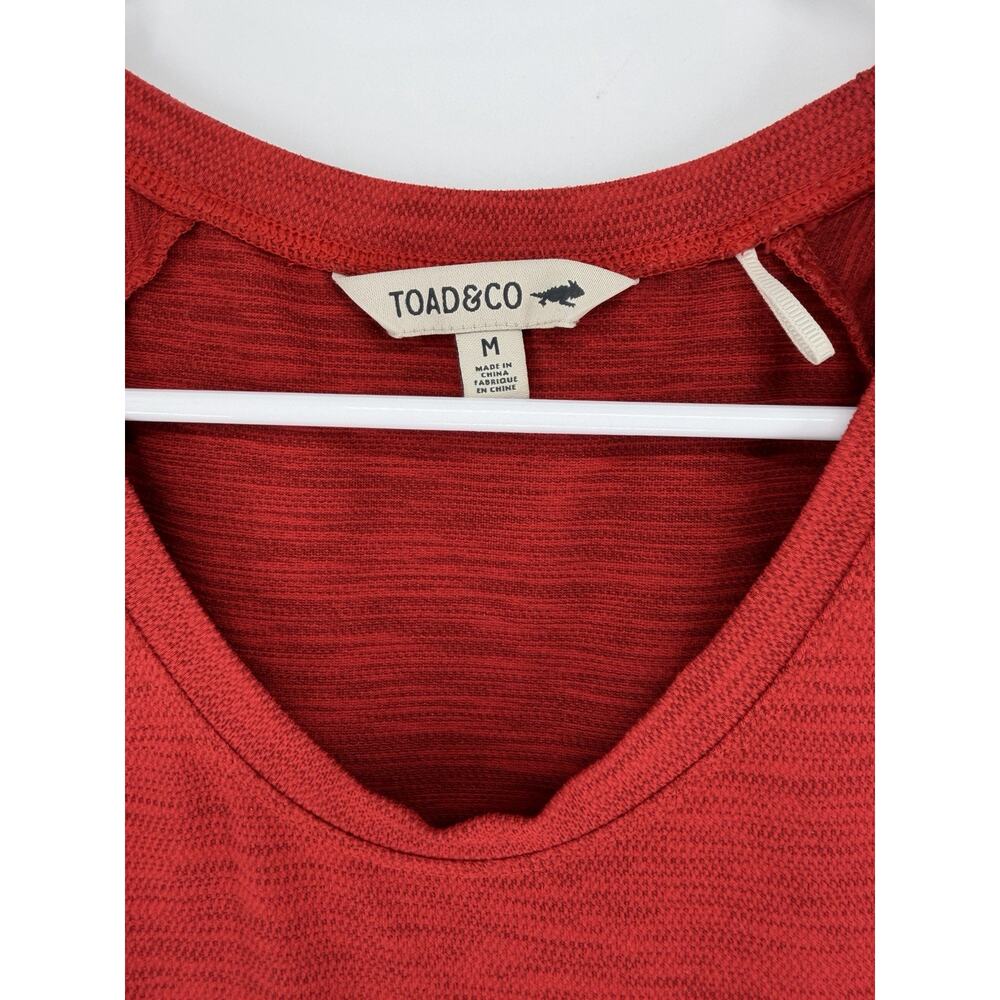 Toad & Co Windmere II Short Sleeve Dress Medium Red Pockets Outdoors Hiking - Picture 3 of 6